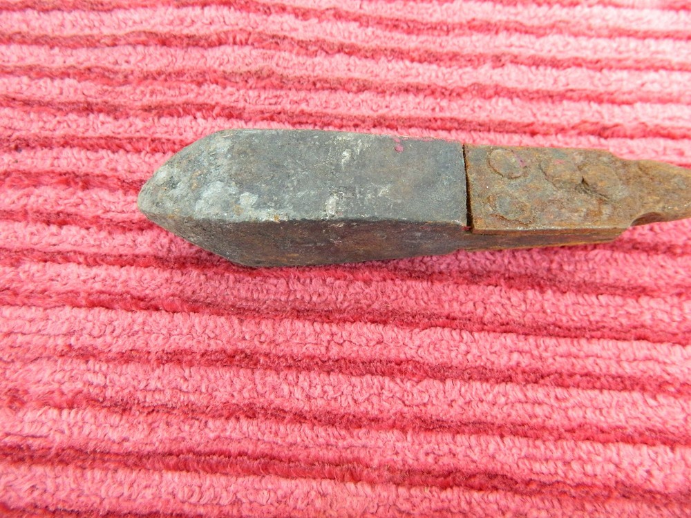 Old Vintage Primitive Wood Handle Old Tool Copper Tip Soldering Iron