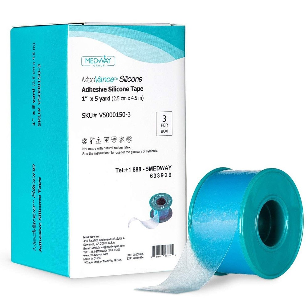 MedVance Silicone Tape , 1" Width, 5 Yards, 3 Pack