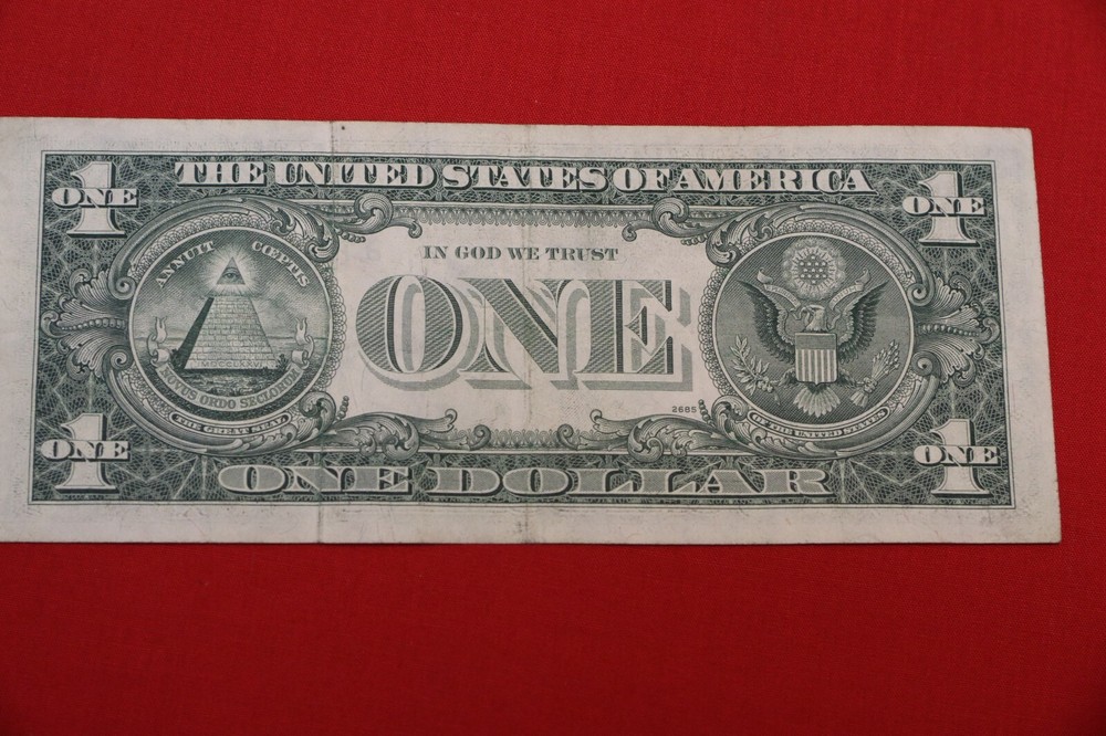 $1 single sided gutter fold error, Federal reserve 1977A XF condition