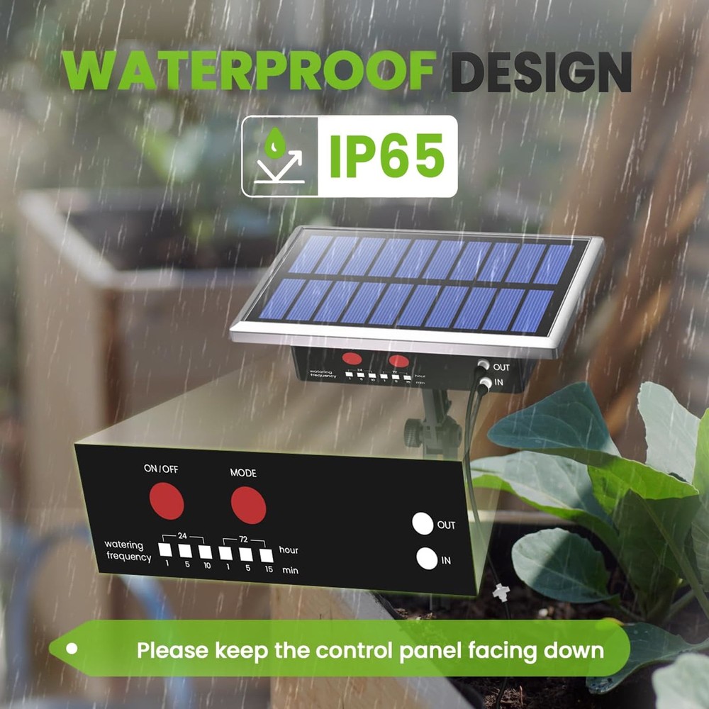 Solar Drip Irrigation Kit Outdoor Automatic Watering System Devices Supported Po