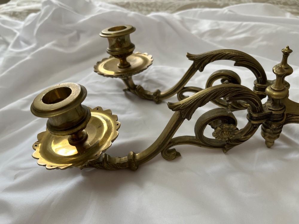 Antique Sconce Reproduction Solid Brass All Hand Made In VA.