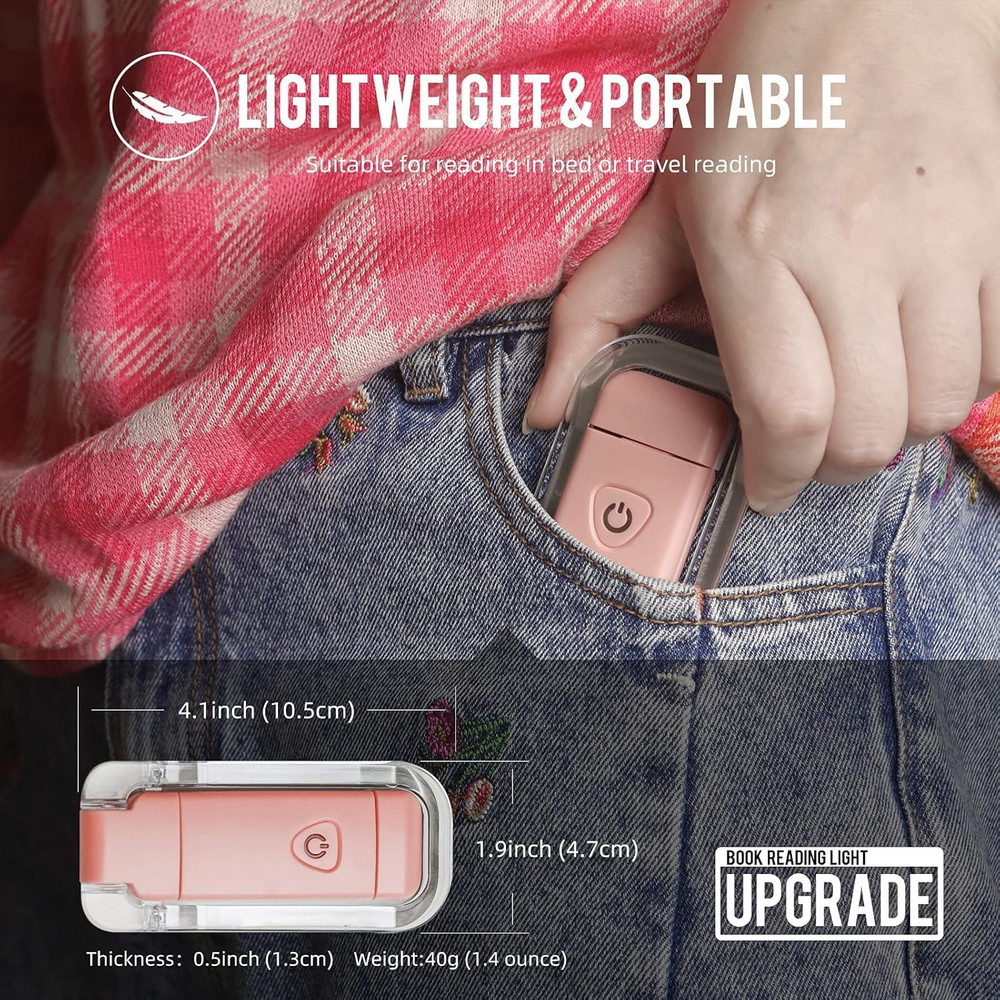 Book Reading Light Portable USB Rechargeable LED Clip On Book Lights For Reading