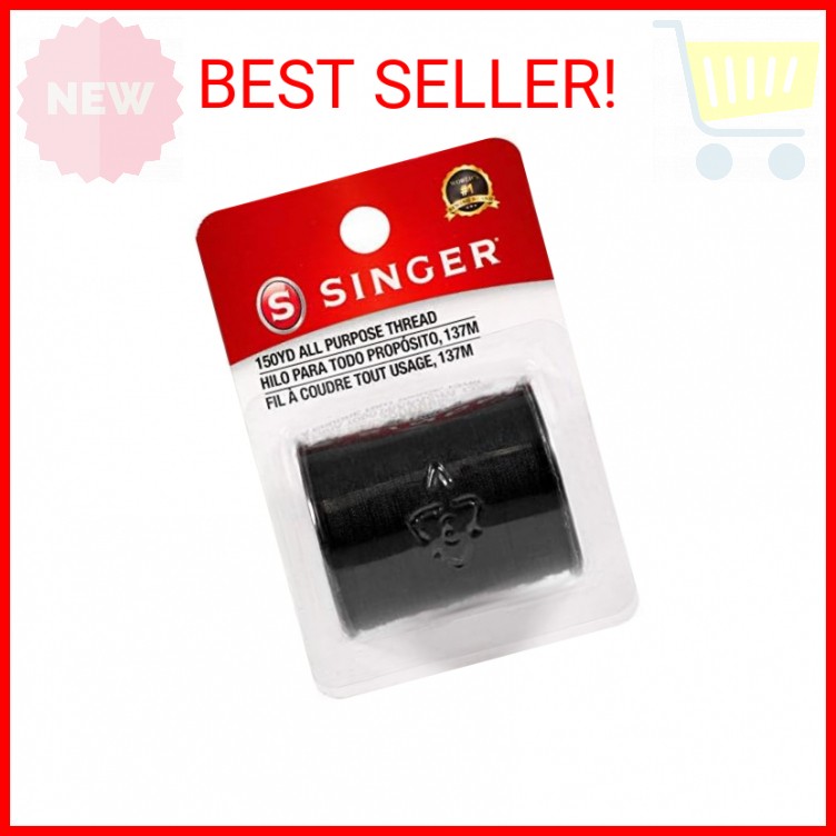 Singer 60110All Purpose Polyester Thread, 150 Yards, Black
