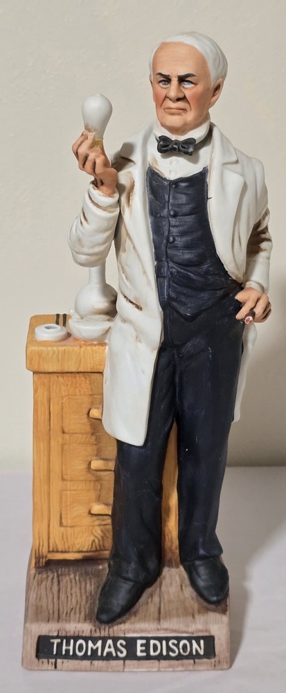 Thomas Edison Decanter Empty McCormick Distillery American Porcelain Cork Damage