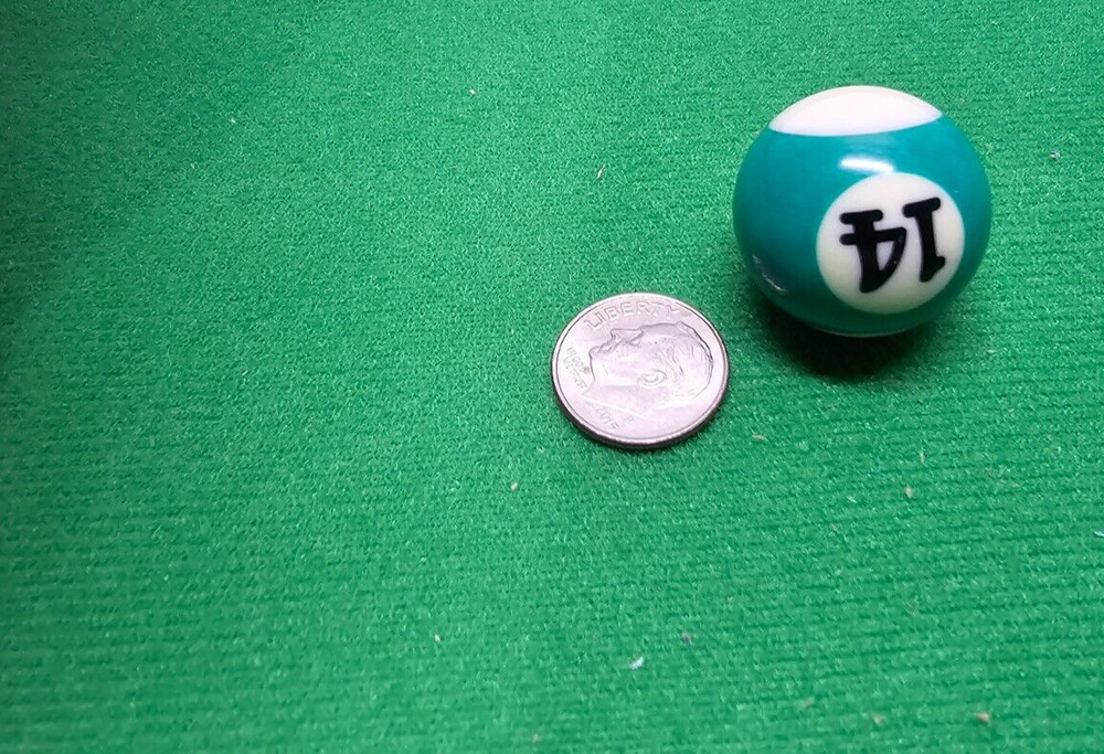 Replacement Mini Billiard Pool Ball 1" Ball Number #14 Stripe Green 0.5 oz Tiny