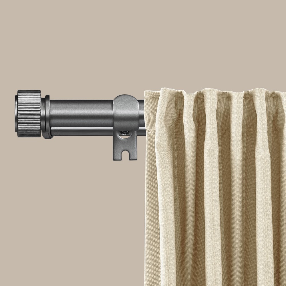 5/8" Diameter Adjustable Double Drapery Curtain Rod w/ Poignee Finial