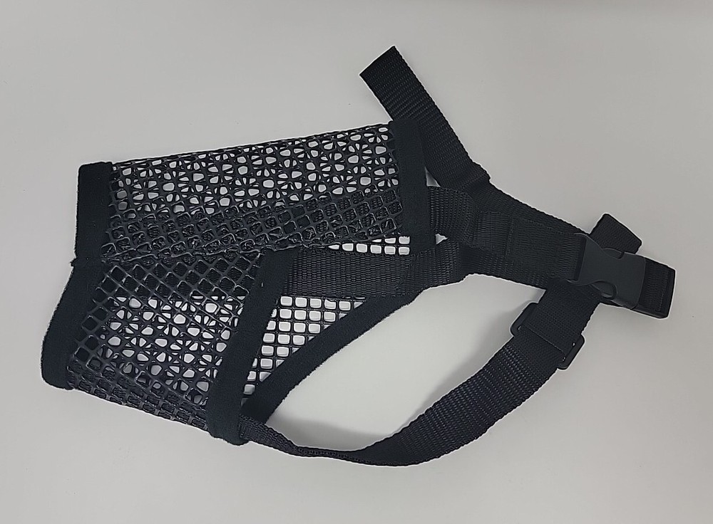 DM01-XL BLACK MESH DOG MUZZLE, NIP Open Mouth