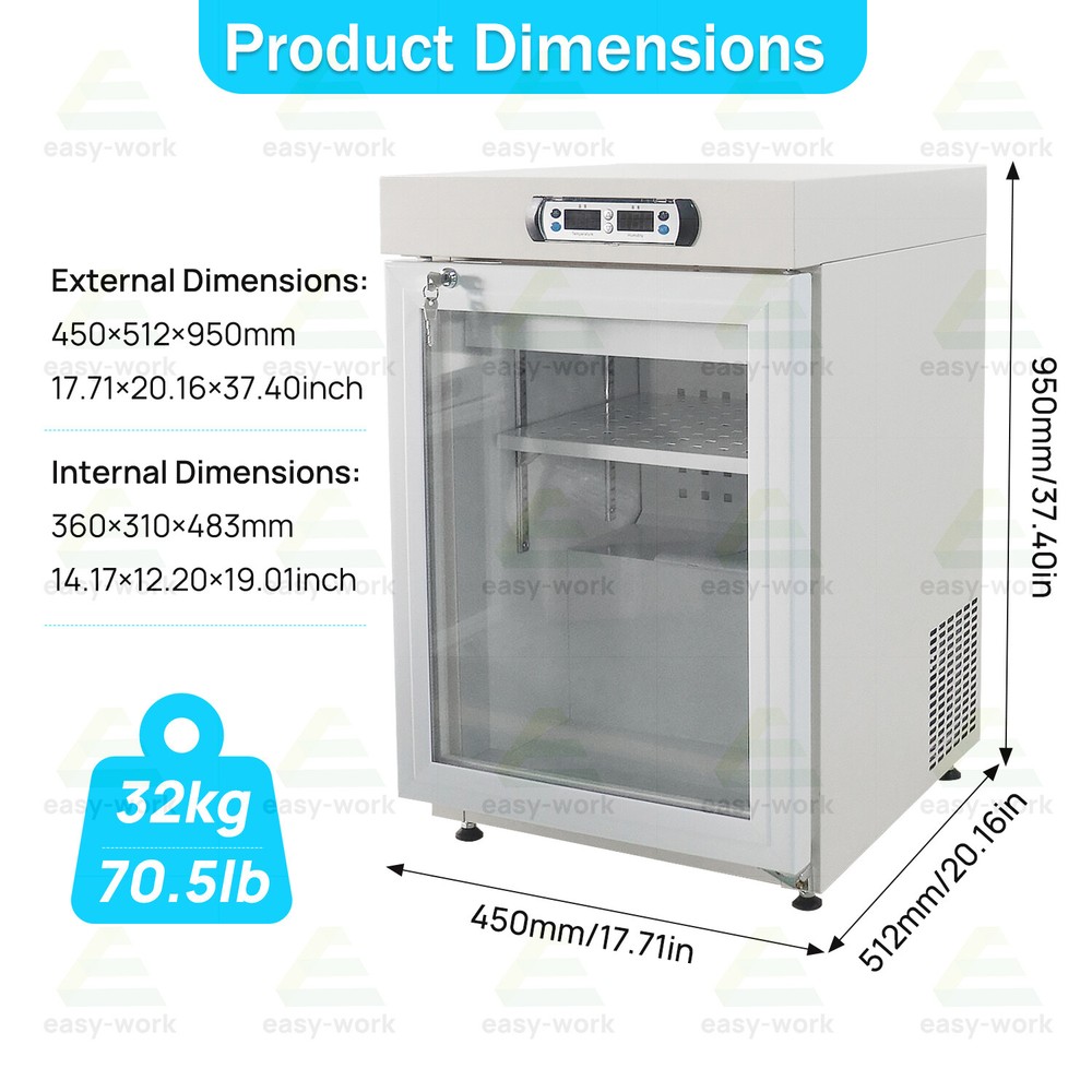 1.77CF 2-8°C Pharmacy Medical Refrigerator Lab Sample Storage Lockable Door