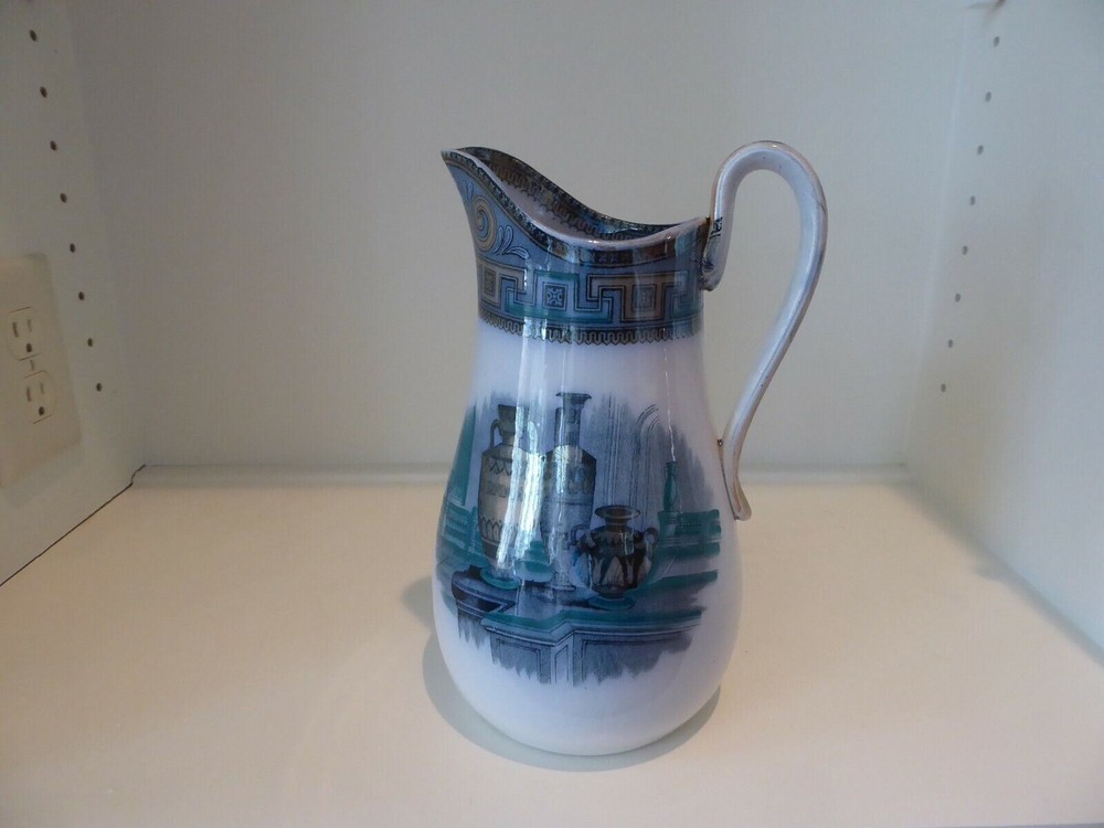 Antique Etruscan Style Pitcher Water Jug Etruscan Mark      (S2