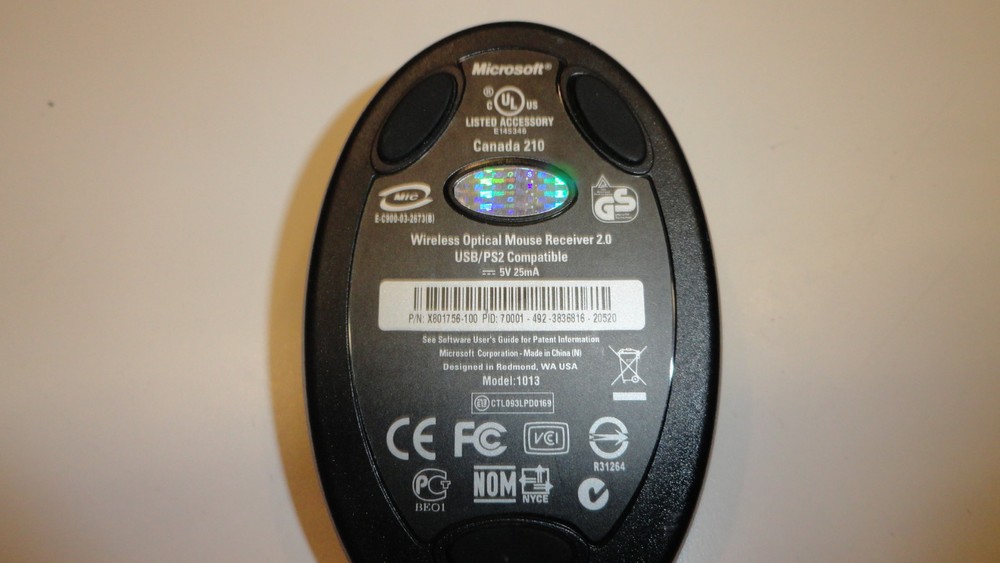 BB5: Microsoft Wireless Optical Mouse RECEIVER 2.0 ONLY - Model 1013