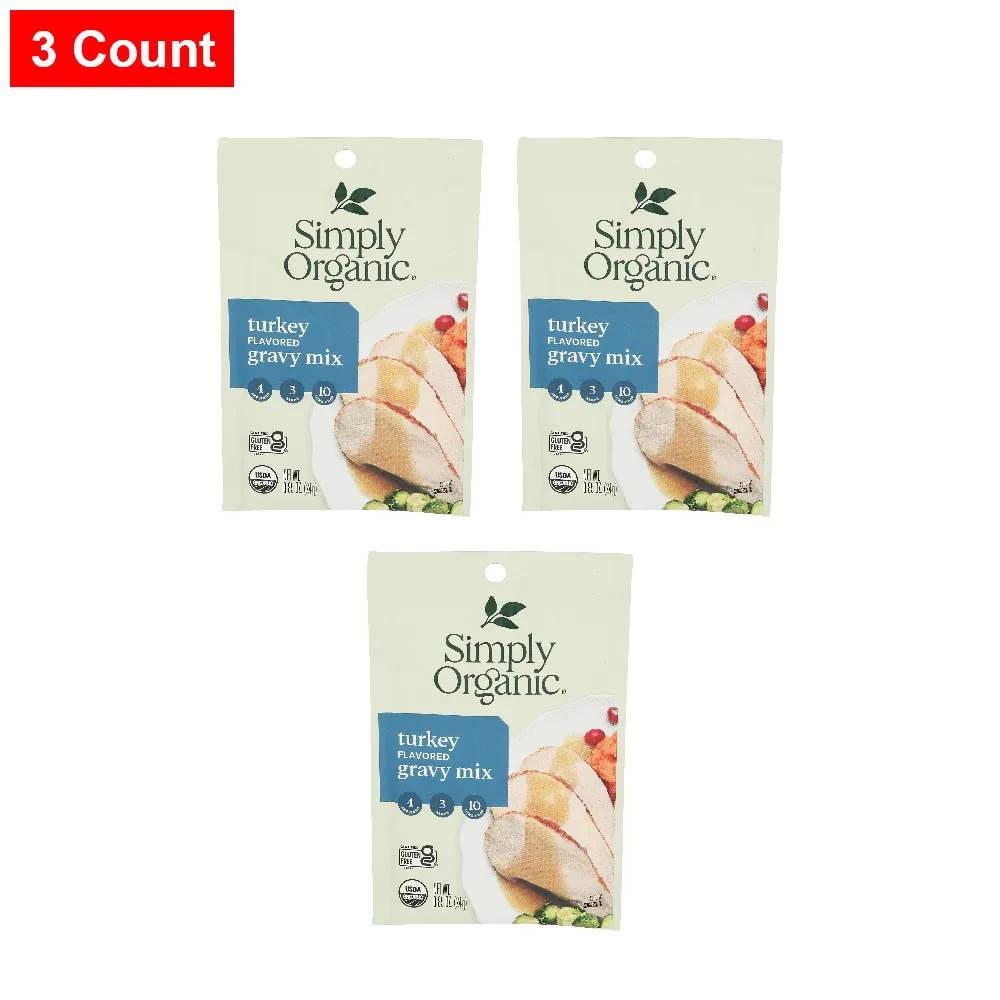 Simply Organic, Turkey Flavored Gravy Mix, 0.85 Oz - 3 Count