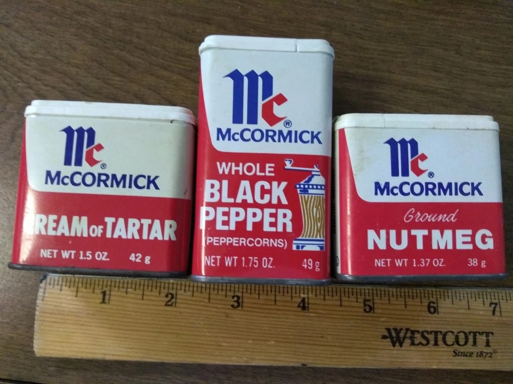 lot 3 vintage mccormick spice tins
