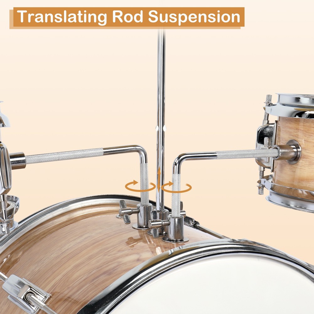 5-Piece Complete Junior Drum Set with Genuine Brass Cymbals - Advanced Beginner