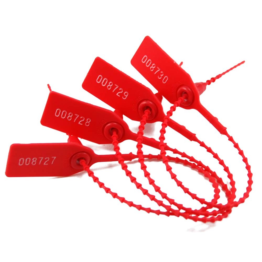 (R) 100 Plastic Tamper Seals, Zip Ties for Fire Extinguishers Pull Tite Secur...