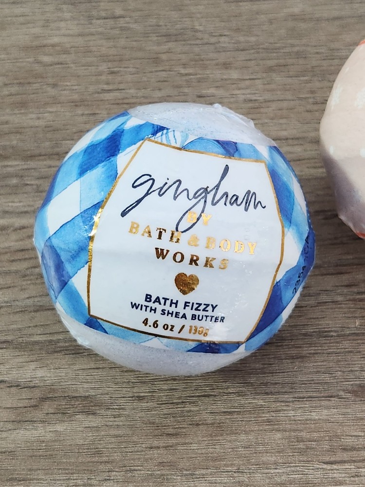 Bath & Body Works Bath Fizzy Bombs 4.6 Oz Each - Gingham & Sugared Snickerdoodle
