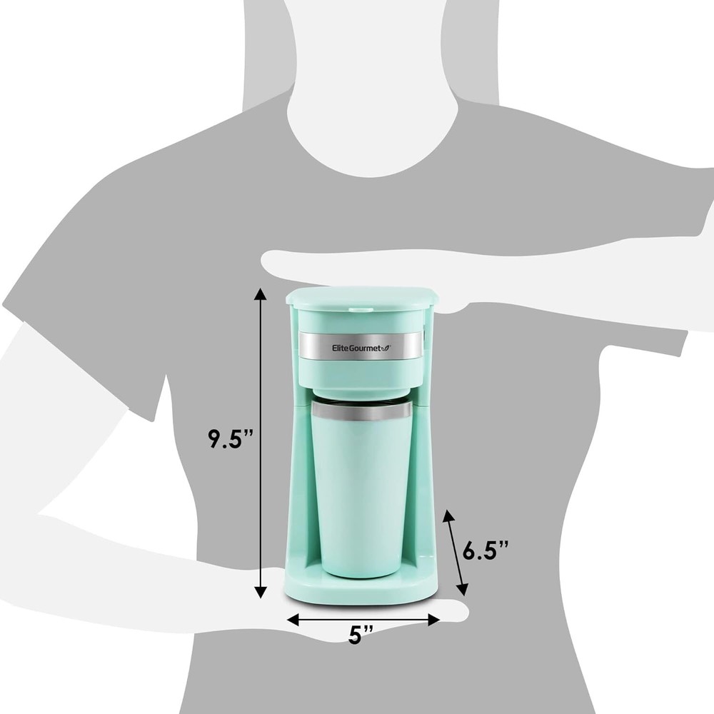Elite Gourmet Personal Single-Serve Compact Coffee Maker Brewer