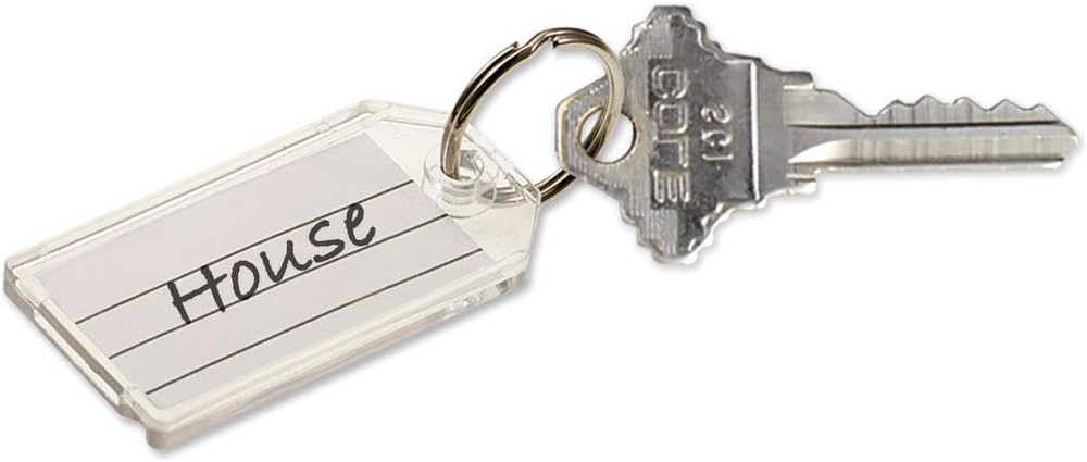 Lucky Line Extra Strength Key Tag with Split Ring; Clear, 2 Pack (20402) Clear