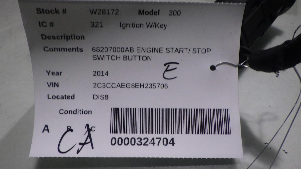 14 CHRYSLER 300 ENGINE START/ STOP SWITCH BUTTON 68207000AB
