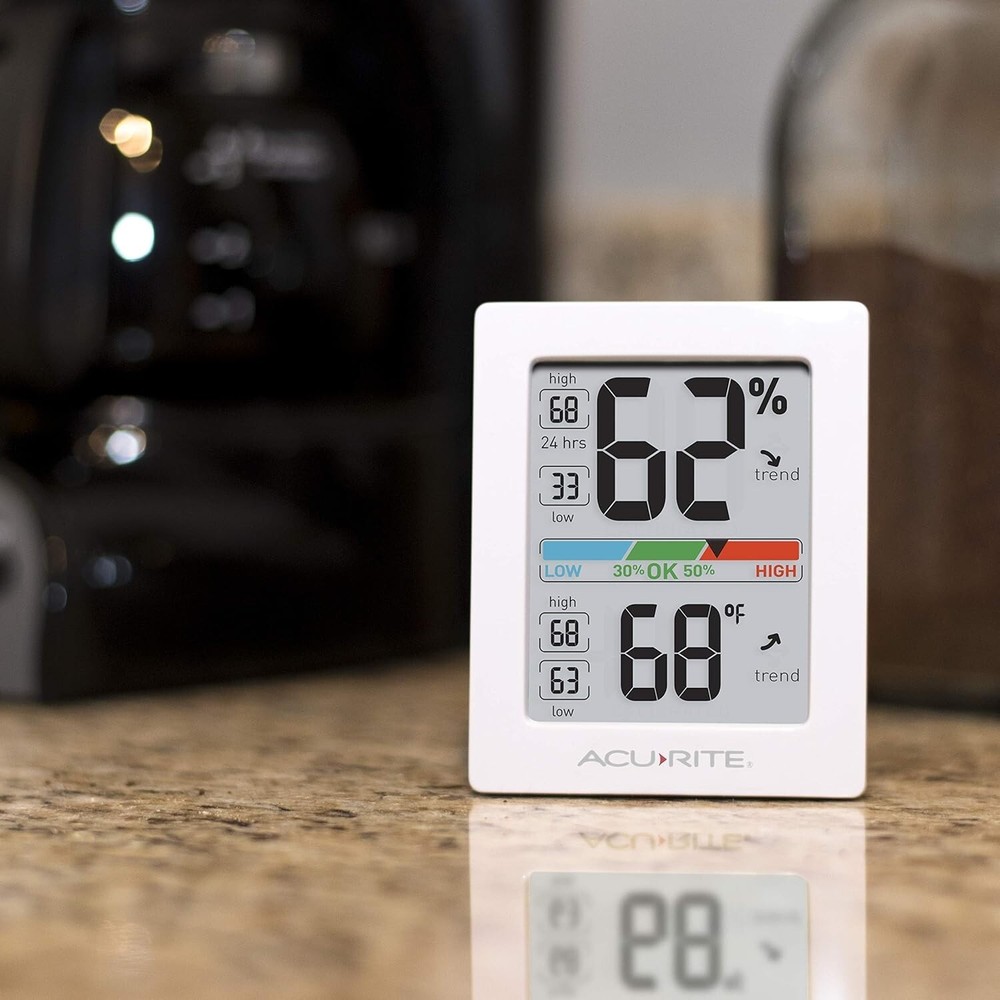 Professional Hygrometer & Thermometer with Record Keeping and Backlight Feature