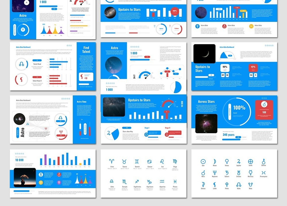 Astrology dashboards Google Slides Template