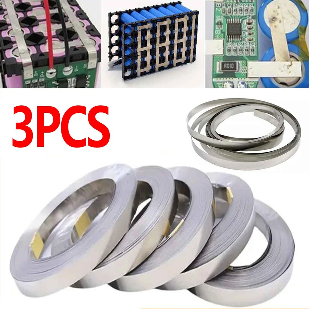3X 10M Pure Nickel Strip: Thin & Flex for Precise DIY Li Battery Weld
