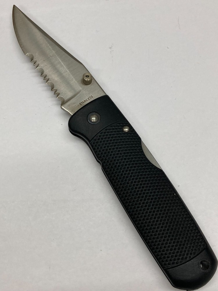 Folding Lockback Knife with Combo Blade G-003A2/YG003T