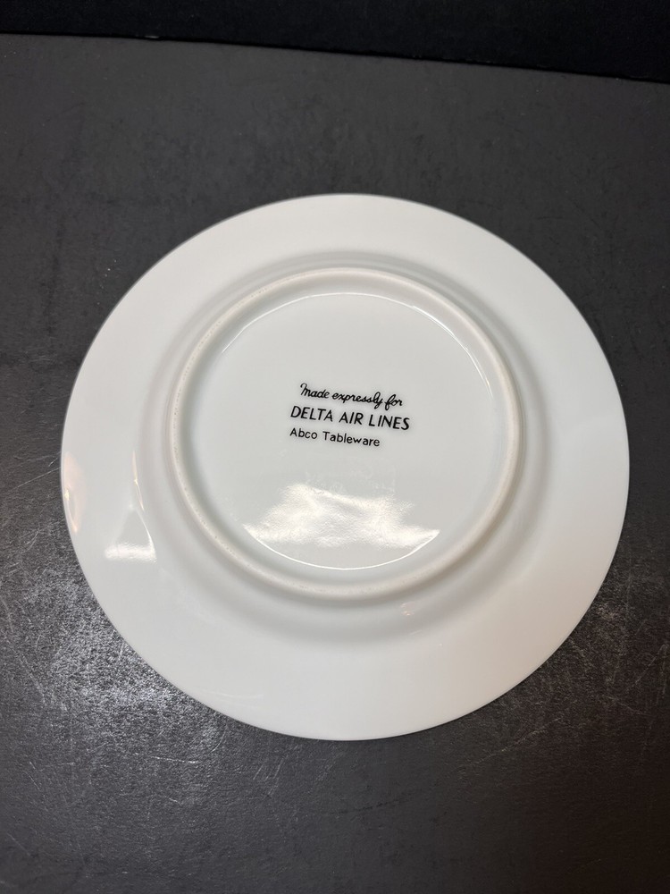 Delta Air Lines In Flight Dinnerware Gold Script & Trim Abco 5 1/4" Bread Plate