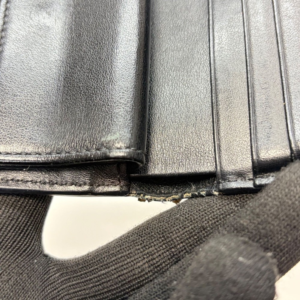 FENDI Compact Wallet Black Leather