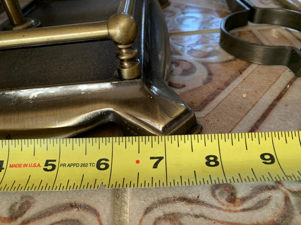 Vintage 1980s 31” 5 pc Fireplace Tool Set solid brass "for show" Heavy Taiwan