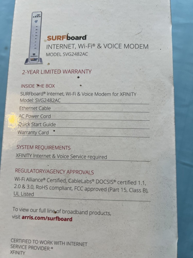 Used Arris Surfboard internet, wifi & voice modem