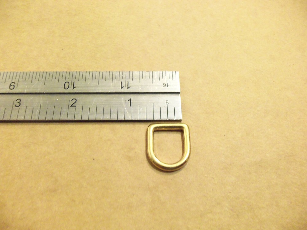 1/2" Solid Brass Light Weight D Rings (Pack Of 25)