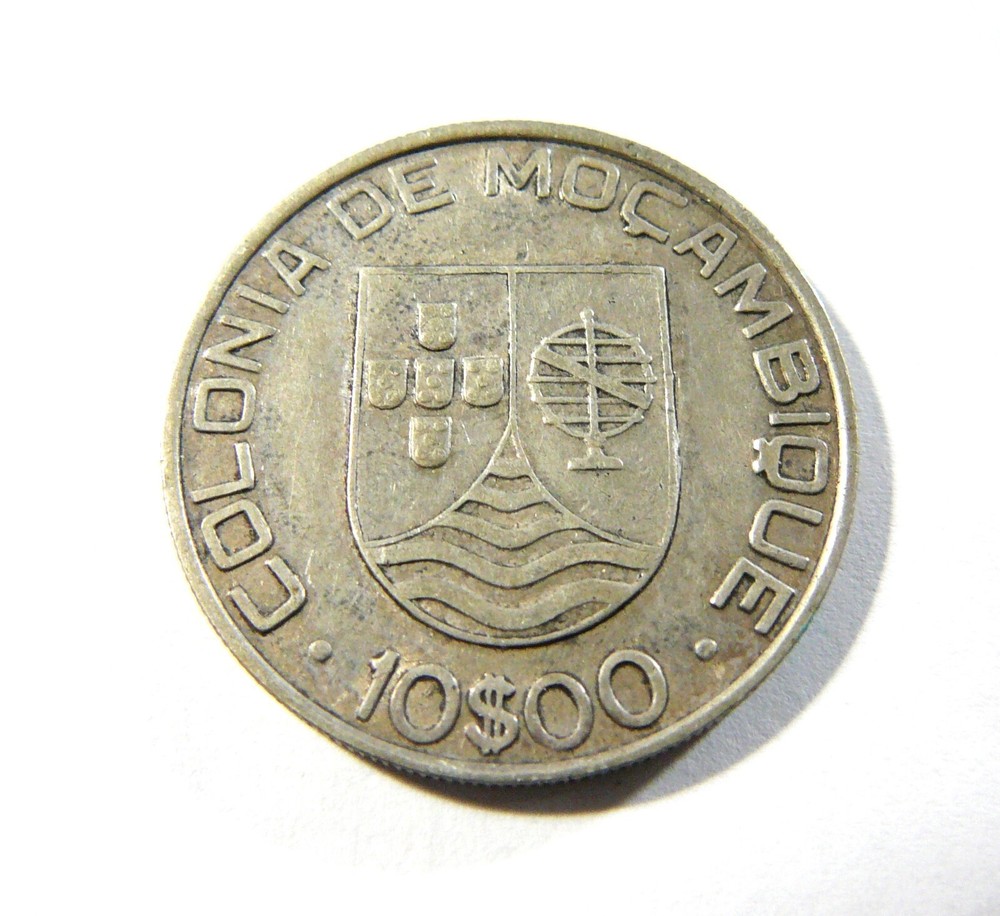 Mozambique 1936 Silver 10 Escudos
