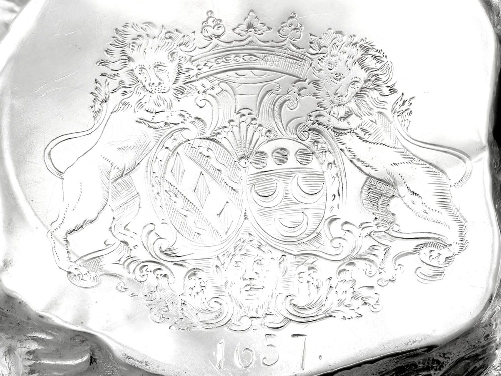 Antique German Silver Dog Sugar Box Circa 1890