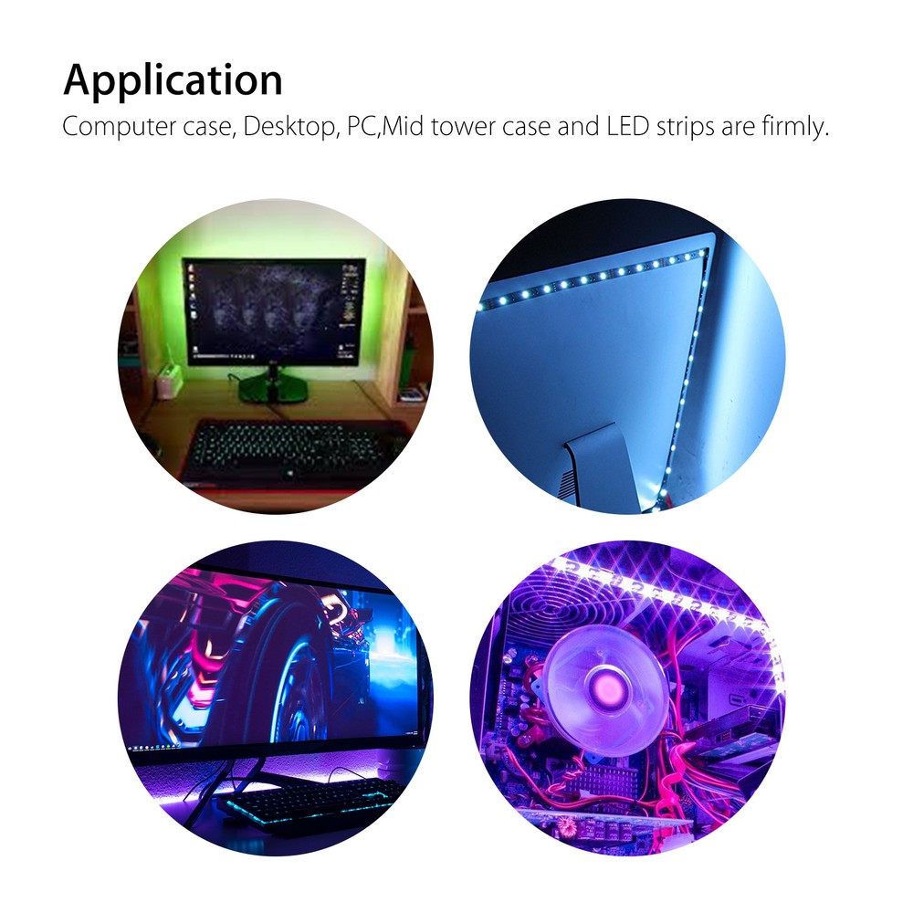 SATA RGB LED Strip Light for pc case Remote Control Computer Case Adhesive tape