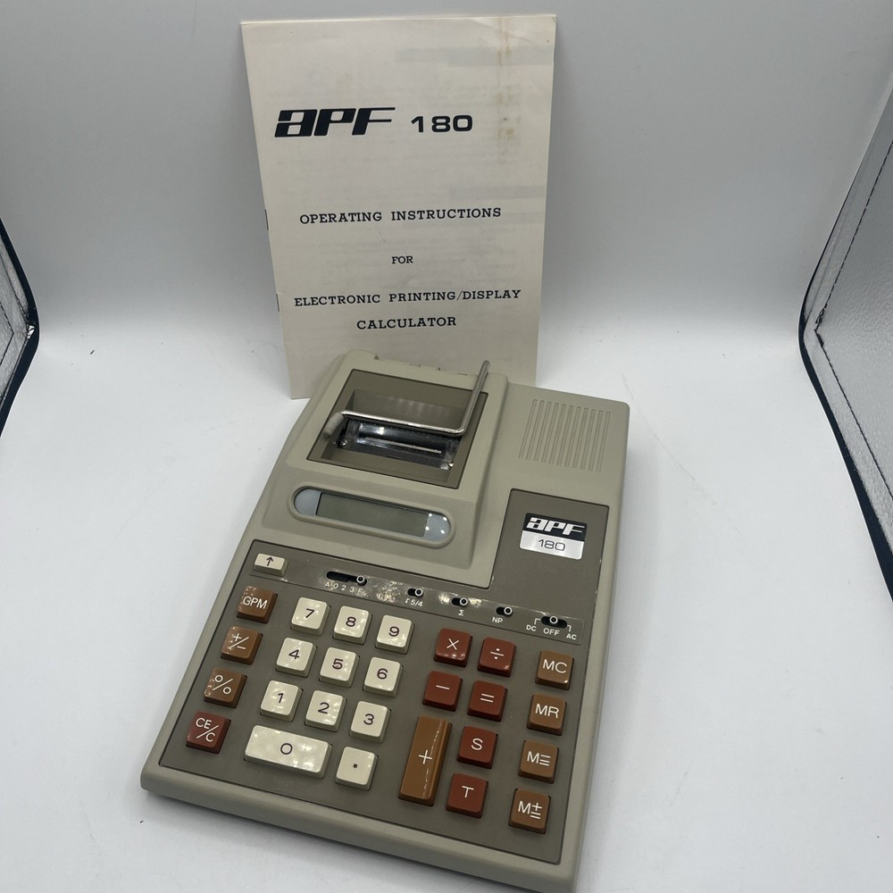 Vintage APF 180 Electronic Printic Calculator with Display and Memory