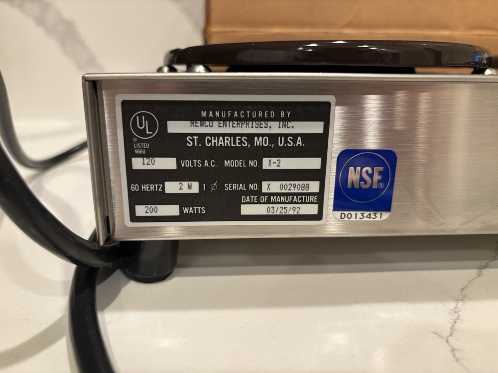 Newco Coffee Warmer X-2 Hot Plate 2 Side By Side
