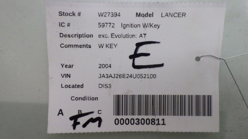 04 MITSUBISHI LANCER Ignition W/Key