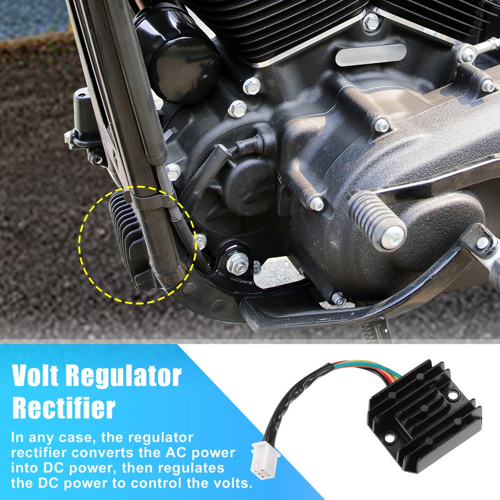 Voltage Regulator Rectifier Replacement for ATV for CG 125cc Black 1 Pcs