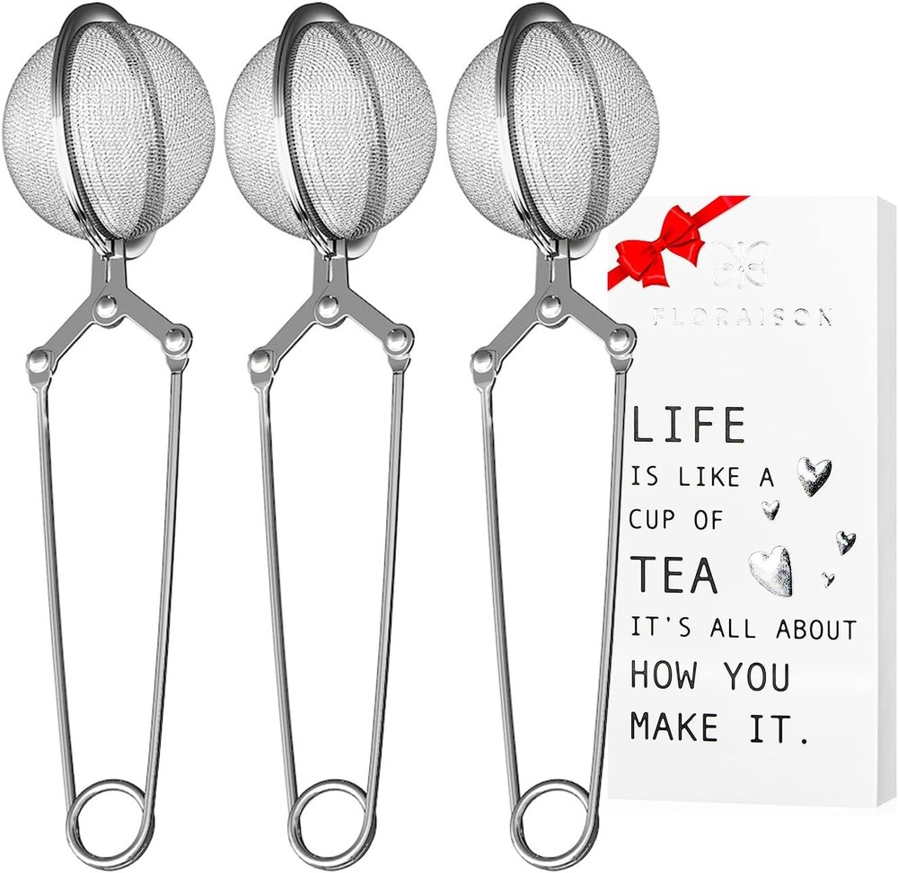 Snap Ball Tea Strainer 3 Pack Tea Infuser with Handle Tea Mesh Infuser Snap Ball