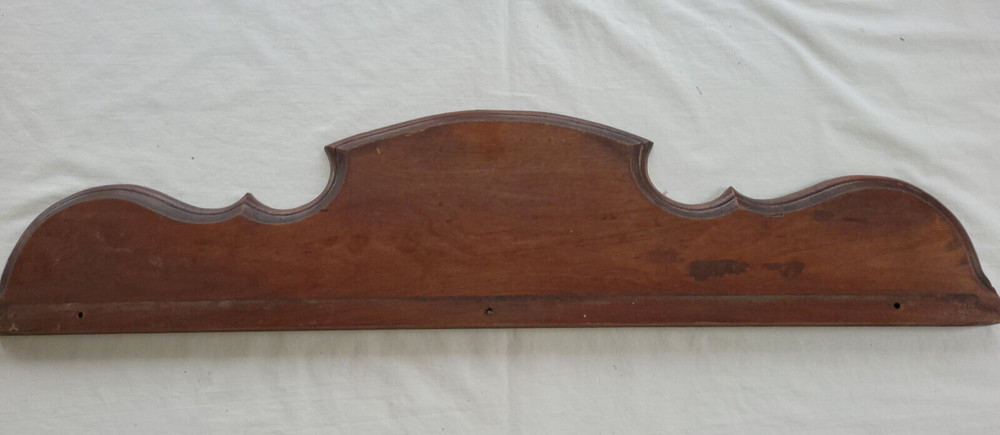 Antique Backsplash Walnut Solid Wood with Fancy Classic Curvy Top 31" Long