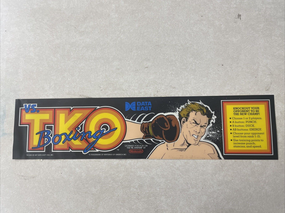 V.S. TKO Boxing Arcade Marquee Data East Original
