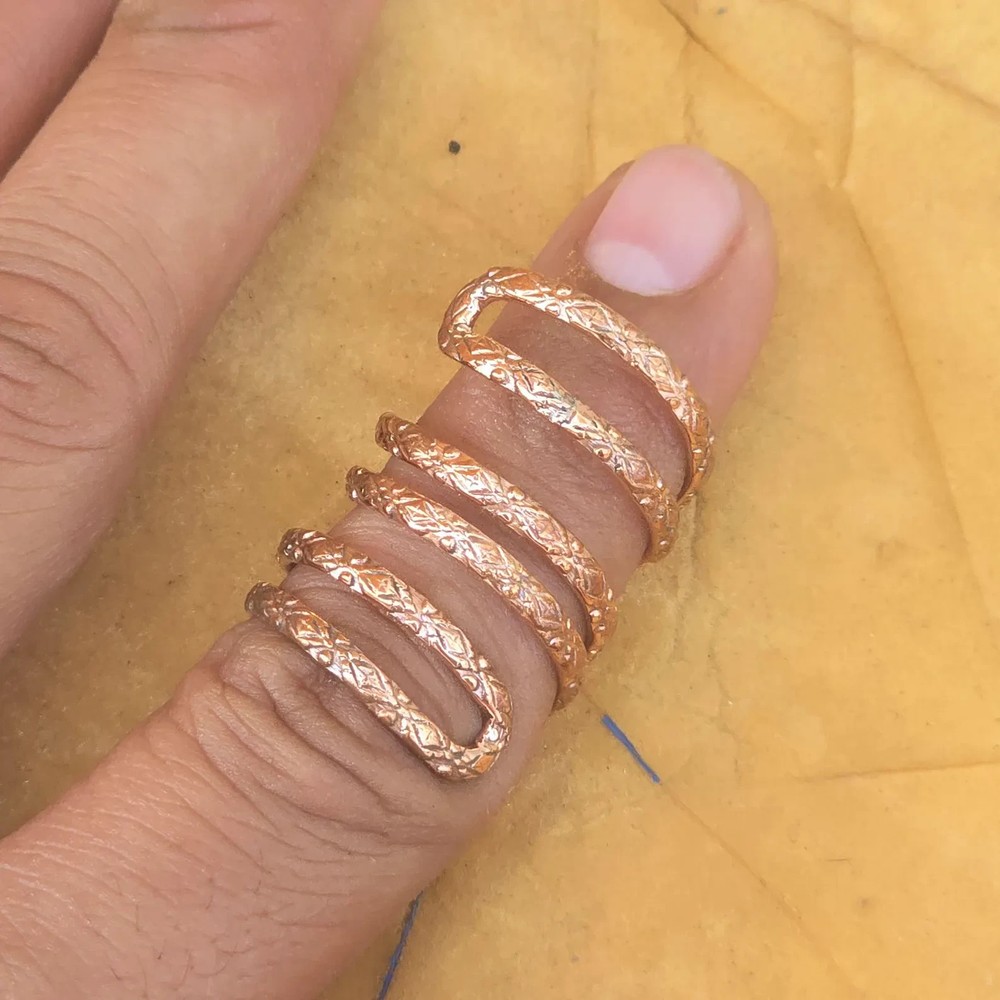 Solid Copper Minimalist Healing Ring Handmade Unisex Thumb Ring, Splint