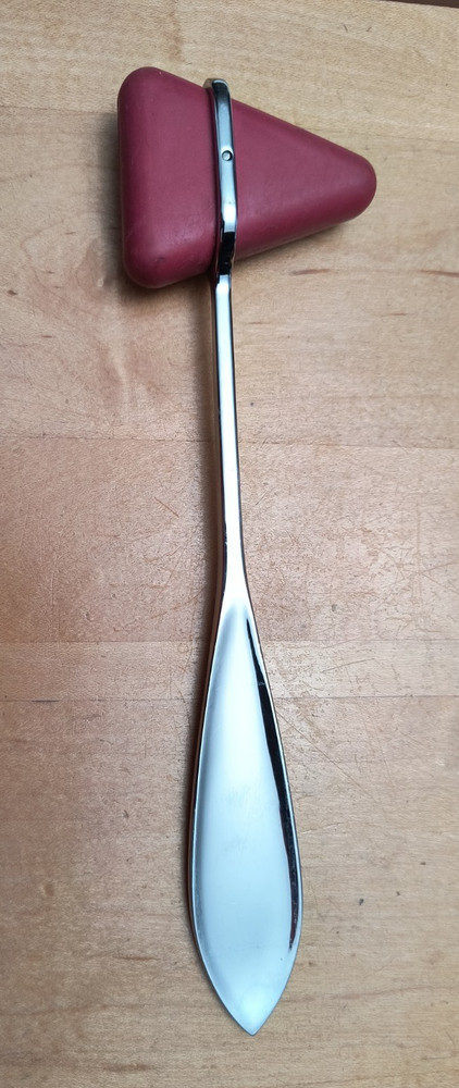 Percussion hammer; preowned; 7.5 in.; chrome handle