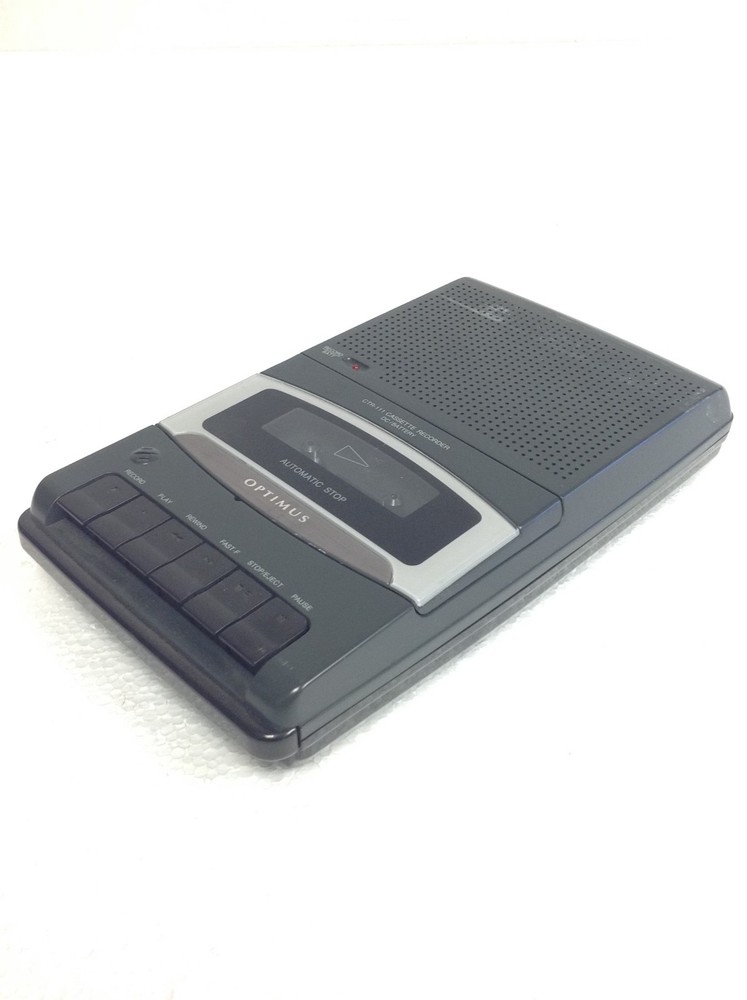 Vintage Optimus CTR-111 Cassette Player Recorder DC/Battery Powered, WORKING