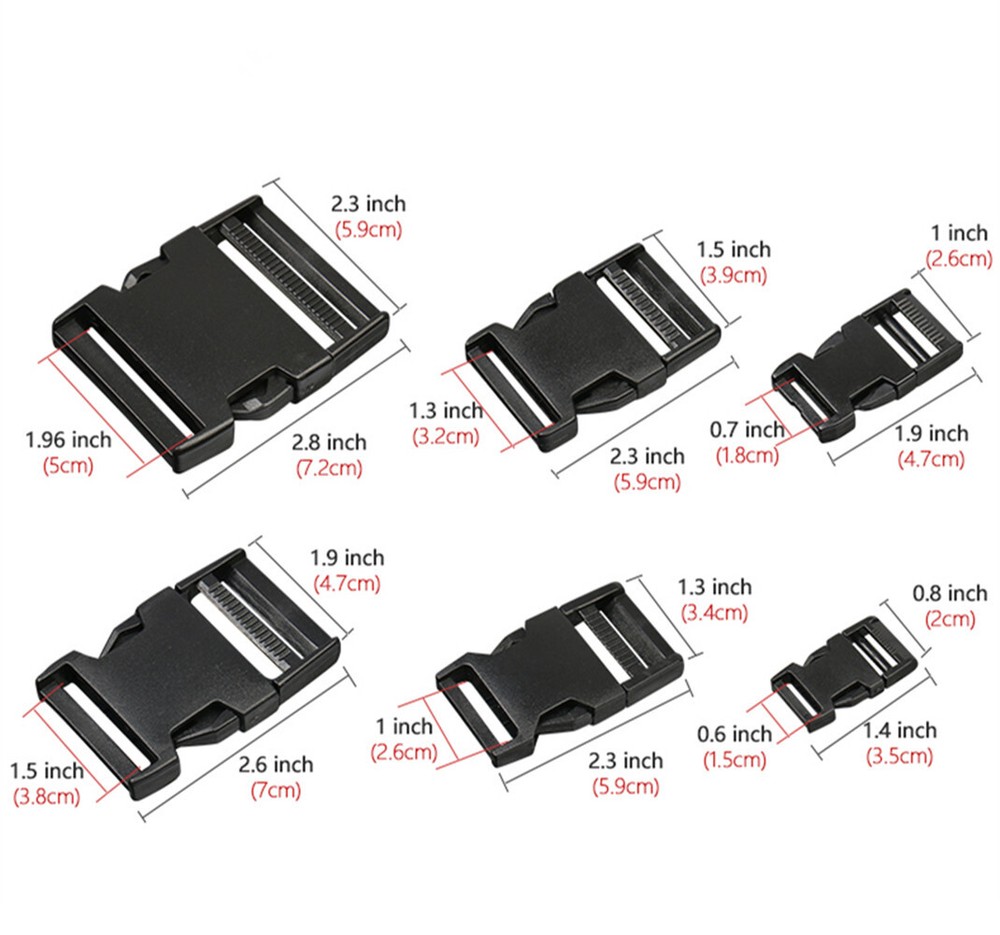 Adjusting Plastic side release buckles Belt Paracord clips webbing black white