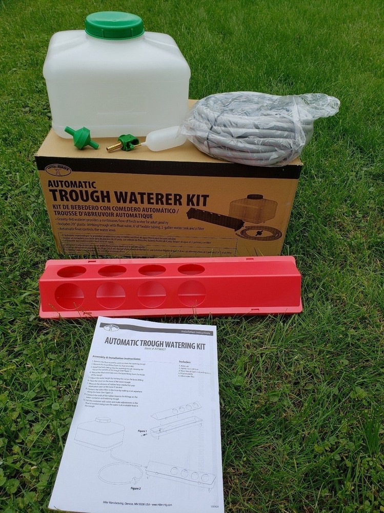 Little Giant Poultry Automatic Plastic Trough Waterer Kit (2 Gallon)