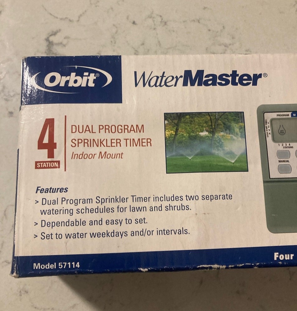 Orbit Water Master 4Station Automatic Sprinkler System Timer Model 57114-WT2X