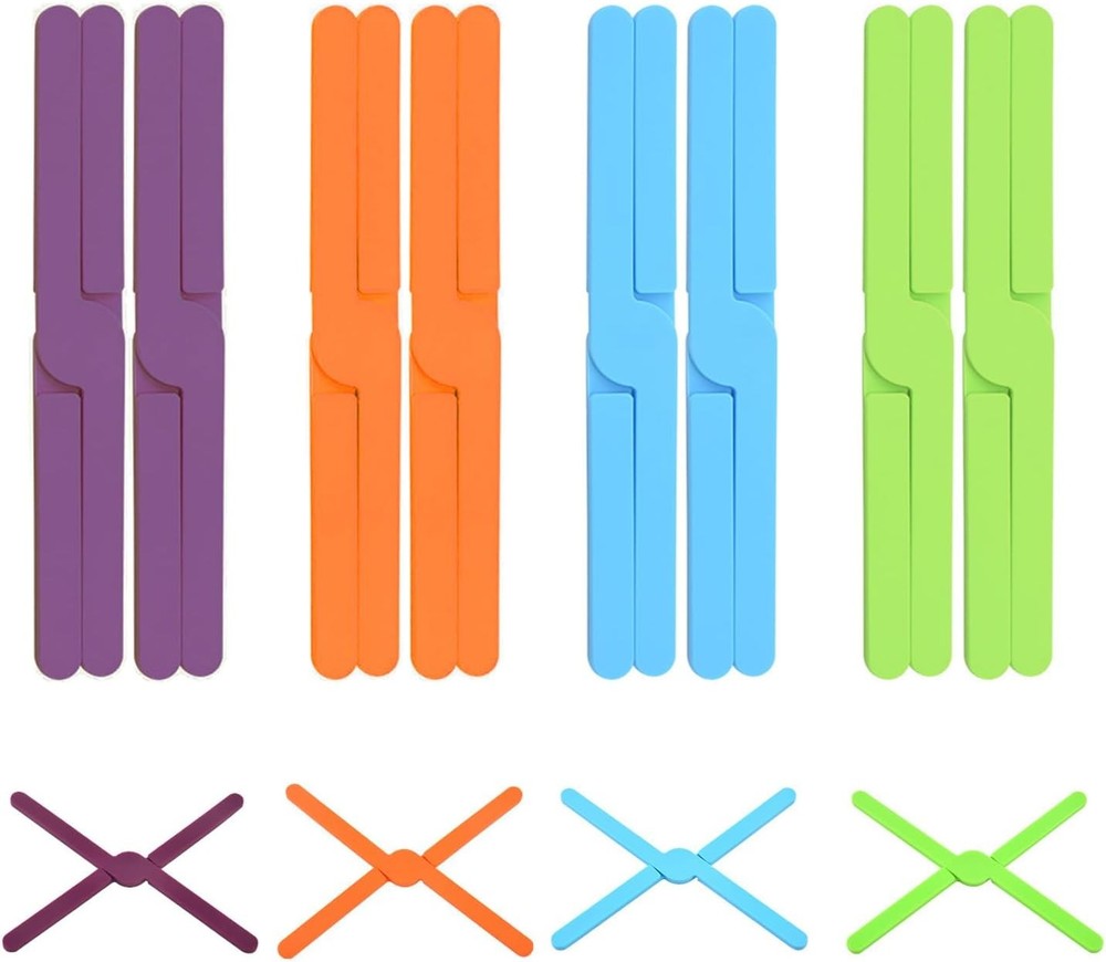 8 Pack Foldable Eco-Friendly X-Shaped Silicone Hot Dish Trivets