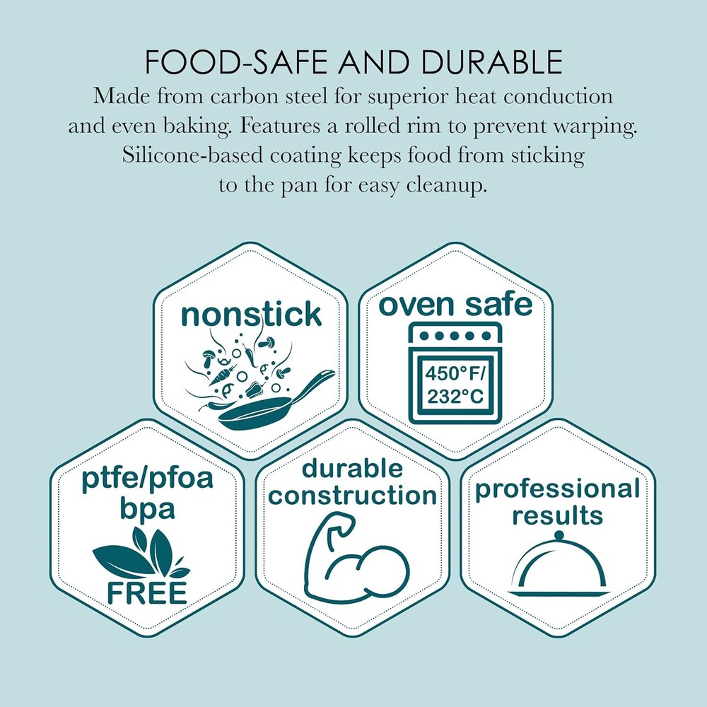 Professional Non-Stick 8-Piece Bakeware Set Silver