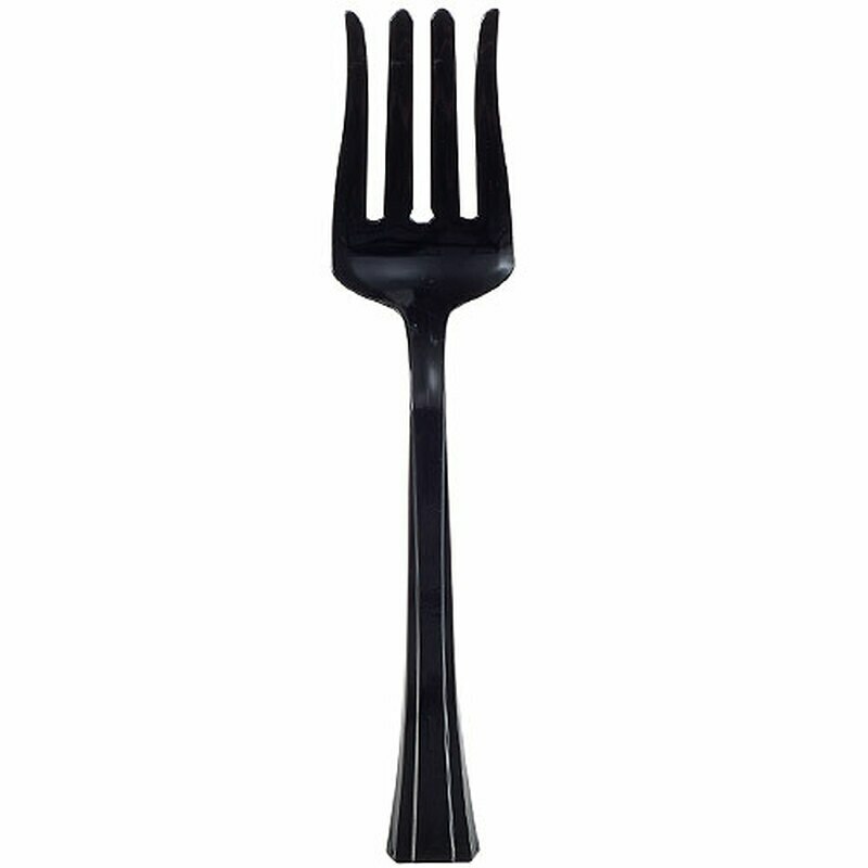 Black heavy duty Disposable plastic serving fork For All Occasions 3 Pieces